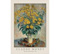 GYTRI CGFHJ Claude Monet Affiche et impressions Rétro Wall Art Color Picture《Fleur de topinambour 》Claude Monet Peinture sur toile pour la décoration intérieure 40x60cm Non encadré