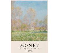 GYTRI CGFHJ Claude Monet Affiche et Impressions Vintage Wall Art Photo En Couleur《Printemps À Giverny》Claude Monet Paysage Peinture Sur Toile Pour Décoration Intérieure 40x60cm Sans Cadre