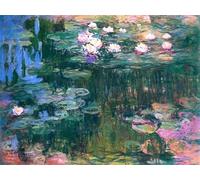 GYTRI CGFHJ Claude Monet Affiche Impressions Couleur Abstrait Photo D’art Mural《Nymphéas》Claude Monet Paysage Peinture Sur Toile Pour Décoration Intérieure 50x80cm Non encadré