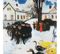 GYTRI CGFHJ Estampes d’Edvard Munch《La rue du village》 par Edvard Munch Affiche murale abstraite Peuple Peinture sur toile de paysage pour la déco intérieure 50x50cm Non encadrée