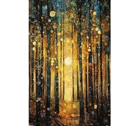 GYTRI CGFHJ Gustav Klimt Affiche Vintage Impressions Abstrait Art Mural Image Couleur《Soleil De Forêt》Gustav Klimt Paysage Peinture Sur Toile Pour Décoration Intérieure 50x70cm Non Cadre