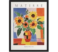 GYTRI CGFHJ Henri Matisse Affiche Matisse Peinture sur toile《Vase à fleurs de tournesol》par Henri Matisse Impressions Art mural Image abstraite pour la décoration intérieure 40x60cm Non encadré