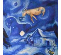 GYTRI CGFHJ Marc Chagall Affiche Impressions Couleur Abstrait Art Mural Image《Nuit Bleue At》Marc Chagall Paysage Peinture Sur Toile Pour Décoration Intérieure 60x60cm Non Encadré