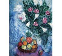 GYTRI CGFHJ Marc Chagall Fruits Et Fleurs Affiche Abstrait Art Mural Marc Chagall Peinture Sur Toile Nature Morte Impressions Pour Décoration D’intérieur Image 60x90cm Non Encadré