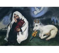 GYTRI CGFHJ Marc Chagall Solitude Affiche Abstrait Art Mural Chagall Toile Peinture Vieillards Chèvre Animal Personnes Impressions Pour Décoration Intérieure Image 90x60cm Non encadré