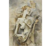 GYTRI CGFHJ Pablo Picasso Affiche Impressions En Couleur《Fille À La Mandoline》Tableau D’art Mural Abstrait Par Pablo Picasso Peinture Sur Toile Pour Décoration Intérieure 30x50cm Sans Cadre