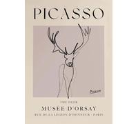 GYTRI CGFHJ Pablo Picasso Affiche Pablo Picasso Impressions Animal Abstrait Art Mural 《Le Cerf》 Photo Pablo Picasso Peinture Sur Toile Pour Décoration Intérieure 40x60cm Sans Cadre