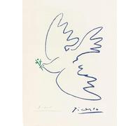 GYTRI CGFHJ Pablo Picasso La colombe de la paix Affiche Abstrait Wall Art Ligne Oiseaux Toile Peinture Pablo Picasso Impressions Pour Décoration Intérieure Photo 40x60cm Non encadré