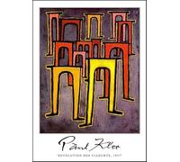 GYTRI CGFHJ Paul Klee Paysage Affiche Impressions Couleur Abstrait Photo D’art Mural《La révolution du viaduc》Paul Klee Peinture sur toile pour décor de salon 40x60cm Non encadré