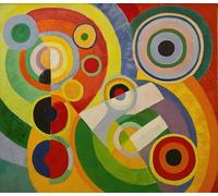 GYTRI CGFHJ Robert Delaunay Affiche Impressions en Couleur Abstrait Art Mural Image《Rythme Joie de Vivre》Robert Delaunay Peinture Sur Toile Pour Décoration Intérieure 50x55cm Sans Cadre