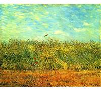 GYTRI CGFHJ Van Gogh affiche et impressions Rétro Wall Art Color Picture《Champ de blé avec une alouette》Peinture sur toile de paysage pour décor de salon 70x50cm Non encadré