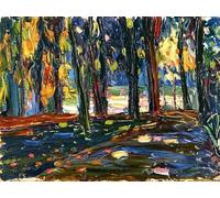 GYTRI CGFHJ Wassily Kandinsky affiche et impressions Image d’art mural abstrait《Parc de Saint-Cloud - Automne》Peinture sur toile de paysage pour la décoration intérieure 70x50cm Non encadré