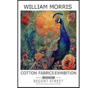 GYTRI CGFHJ William Morris Animal Poster Impressions Couleur Abstrait Photo D’art Mural《Paon》William Morris Peinture Sur Toile Pour Décor De Salon 40x60cm Non Encadré