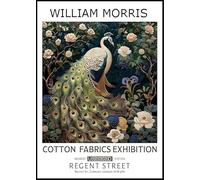 GYTRI CGFHJ William Morris Animal Poster Impressions Couleur Abstrait Photo D’art Mural《Paon》William Morris Peinture Sur Toile Pour Décor De Salon 40x60cm Non Encadré