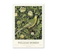 GYTRI CGFHJ William Morris Oiseau Vert sur Fleur Affiche Abstrait Art Mural William Morris Peinture sur Toile Impressions Textiles pour Décoration Intérieure Photo 50x70cm Non encadré