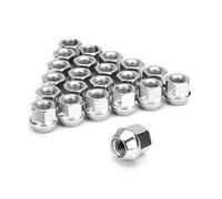 GYTTAK Boulon Vis Écrou 20 Pièces 21mm De Hauteur Écrous À Extrémité Ouverte M12x1.5 M14x1.5 1/2-20, 9/16-18, (19mm) Hex, Boulons De Roue De Voiture De Siège Conique Écrous Goujons(M12x1.5)