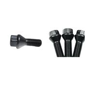 GYTTAK Boulon Vis Écrou Compatible BMW X3 X5 E70 E71 F20 F25 X5 X6 - 4 Pièces M14 x 1,25 - Noir - Acier - Boulon de Verrouillage de Roue - Fixings