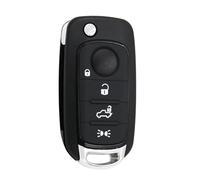 GYTTAK Coque de clé de voiture Compatible Avec Fiat Pour Egea Pour Tipo Pour 500X 2016-2023 1 Pièces Noir Acrylonitrile butadiène styrène (ABS) + Métal 4 Boutons