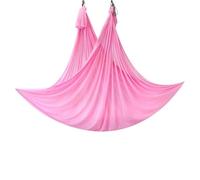 GYTTDERFL Aerial Yoga HäNgematte Set Hamac de Yoga en Tissu Simple, 5 mètres, Couleur Pure, à Usage Domestique, en Tissu Polyester, Suspendu for Studio de Yoga aérien(Pink)