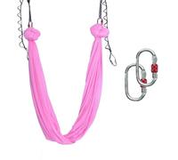 GYTTDERFL Aerial Yoga HäNgematte Set Hamac Volant de Yoga, balançoire aérienne, avec Mousqueton et chaîne en Marguerite, for Yoga, Pilates Anti-gravité(Pink)