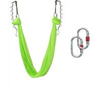 GYTTDERFL Aerial Yoga HäNgematte Set Hamac Volant de Yoga, balançoire aérienne, avec Mousqueton et chaîne en Marguerite, for Yoga, Pilates Anti-gravité(Green-B)