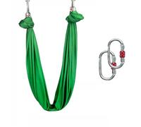 GYTTDERFL Aerial Yoga HäNgematte Set Hamac Volant de Yoga, balançoire aérienne, avec Mousqueton et chaîne en Marguerite, for Yoga, Pilates Anti-gravité(Green)