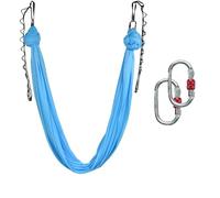 GYTTDERFL Aerial Yoga HäNgematte Set Hamac Volant de Yoga, balançoire aérienne, avec Mousqueton et chaîne en Marguerite, for Yoga, Pilates Anti-gravité(BLUE2)