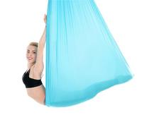 GYTTDERFL Aerial Yoga HäNgematte Set Hamac Volant de Yoga, balançoire aérienne, avec Mousqueton et chaîne en Marguerite, for Yoga, Pilates Anti-gravité(Blue4)