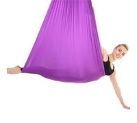 GYTTDERFL Aerial Yoga HäNgematte Set Hamac Volant de Yoga, balançoire aérienne, avec Mousqueton et chaîne en Marguerite, for Yoga, Pilates Anti-gravité(Purple)