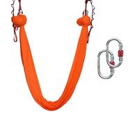 GYTTDERFL Aerial Yoga HäNgematte Set Hamac Volant de Yoga, balançoire aérienne, avec Mousqueton et chaîne en Marguerite, for Yoga, Pilates Anti-gravité(Orange)