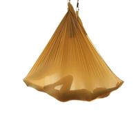 GYTTDERFL Aerial Yoga HäNgematte Set Hamac Volant de Yoga, balançoire aérienne, avec Mousqueton et chaîne en Marguerite, for Yoga, Pilates Anti-gravité(Gold)