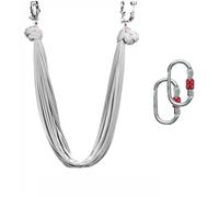 GYTTDERFL Aerial Yoga HäNgematte Set Hamac Volant de Yoga, balançoire aérienne, avec Mousqueton et chaîne en Marguerite, for Yoga, Pilates Anti-gravité(Silver)