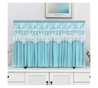 GYTTDERFL Housse éCran Tv Lace Embroidery Wall Mounted TV Cover Tassel Chiffon Living Room Decoration LCD TV Protection Cover No Need To Disassemble(Dark Grey,95x Height 58cm)
