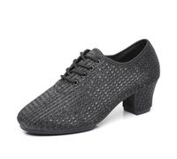GYUBL Chaussures de Danse Salon Femme à Lacets - Chaussures de Practique Salsa Latine et Enseignement, LP112-Noir-5-R,EU39