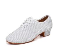 GYUBL Chaussures de Danse Salon Femme à Lacets - Chaussures de Practique Salsa Latine et Enseignement, LP112-Blanc-3-MD,EU41
