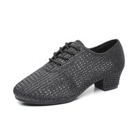 GYUBL Chaussures de Danse Salon Femme à Lacets - Chaussures de Practique Salsa Latine et Enseignement, LP112-Noir-3-R,EU34
