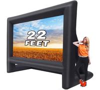 GYUEM Écran de projection de 6,7 m - Écran de cinéma gonflable extérieur et intérieur - Comprend une corde, un souffleur, des piquets de tente - Idéal pour les fêtes en plein air, le jardin, la