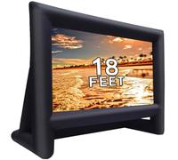 GYUEM Écran de Projection Gonflable extérieur de 5,5 m, livré avec Corde, gonfleur et Sardines - Portable, idéal pour Les fêtes, Le Jardin, la Piscine, pour Regarder des Films