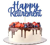 Gyufise 1 lot de 1 décoration de gâteau avec inscription « Happy Retirement » - Bleu