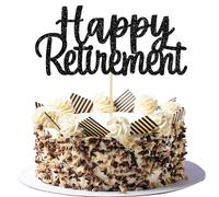 Gyufise 1 lot de 1 décoration de gâteau en retraite - Noir