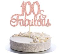Gyufise 1 lot de 100 décorations de gâteaux fabuleuses et dorées pour 100 ans d'anniversaire de mariage, décorations de fête d'anniversaire de mariage, décorations de gâteau d'anniversaire de mariage
