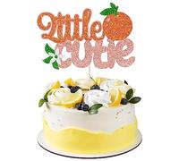 Gyufise 1 lot de décorations de gâteau à paillettes sur le thème des fruits orange et des agrumes pour fête prénatale, garçons et filles, décorations de gâteau d'anniversaire or rose