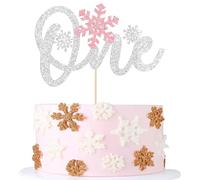 Gyufise 1 lot de décorations de gâteau flocon de neige pour 1er anniversaire de fille, décoration de gâteau d'hiver Onederland pour fête de Noël