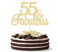 Gyufise 1 pièce 55 et fabuleux décorations de gâteau à paillettes pour 55e anniversaire de mariage