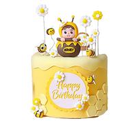 Gyufise 11 décorations de gâteau en nid d'abeille avec fleur Oh Babee Cupcake Picks révèlent genre gâteaux pour baby shower fournitures de fête d'anniversaire
