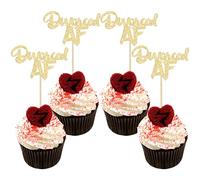 Gyufise Lot de 24 décorations pour cupcakes divorcé AF à paillettes dorées pour divorce, rupture, remerciement, prochaine fête