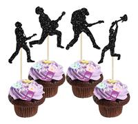 Gyufise Lot de 24 décorations pour cupcakes sur le thème de la musique rock pop - Décorations de gâteaux sur le thème de la musique rock pop pour concert, fête d'anniversaire sur le thème de la
