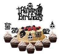 Gyufise Lot de 25 décorations pour cupcakes « Death to My 20s » - Décorations de fête d'anniversaire « Death to My 20s » - Décorations de fête d'anniversaire pour homme et femme