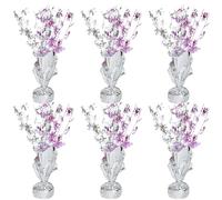 Gyufise Lot de 6 centres de table en feuille métallique en forme de flocon de neige - Décoration de table pour l'hiver - Wonderland - Anniversaire, mariage, vacances, fête - Rose argenté