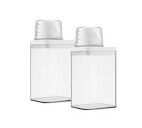 GYWHOOFT 1100 ml Boîte de stockage de détergent en poudre, 2 pièces, conteneur de détergent en poudre, récipient avec doseur distributeur de lessive, multi-usages en poudre scellé